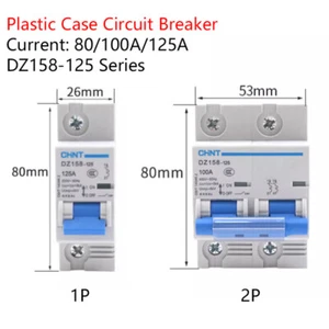 80-125A MCB Miniature Circuit Breakers Disconnectors Type C/D 1/2 Pole DZ158-125 - Picture 1 of 8