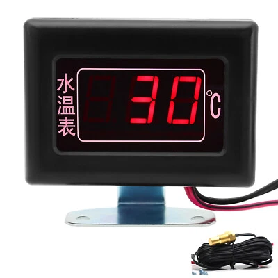 Universal Digital Water Temperature Gauge Meter +10mm Temp Sensor for Car  - Image 1 of 4