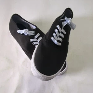 H&M Sneakers Black Size 11.5 Men Classic Tie White Lace - Picture 1 of 5