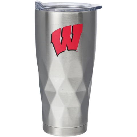 Wisconsin Badgers 22oz. Diamond Bottom Stainless Steel Tumbler Cover