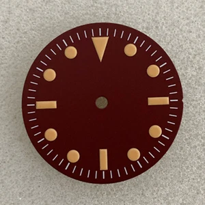 Para NH35/ETA2836/Japón 8215/Movimiento Perla 2813 28,5 mm Esfera Reloj Rojo Vino - Imagen 1 de 5
