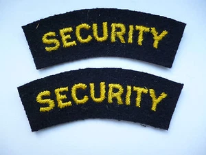 MATCHED PAIR SECURITY GUARD SHOULDER TITLES 1 - Picture 1 of 2