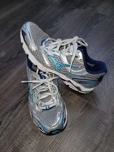 Mizuno Wave Rider 13 Silver/Blue 5K Marathon Running Shoes Women's 7 - Bild 1 von 10