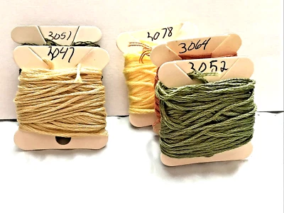 Lot of 5 DMC Cross Stitch Floss Carded-# 3047, 3051, 3052, 3064, 3078 - Image 1 of 4