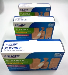 Equate Antibakterielle Flexible Gewebebandagen, 300 Stück, 3 Größen - Bild 1 von 5