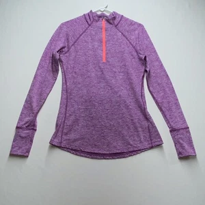 Tangerine Track Jacket Women’s M Purple Henley Zip Mock Neck Rear Pocket - Picture 1 of 8