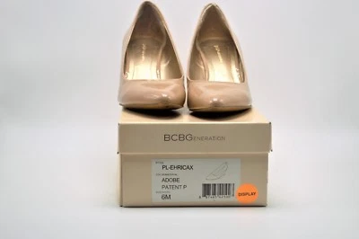BCBG BCBGeneration Beige Patent Leather Wedge Heels Size 6 PL-EHRICAX - Image 1 of 4