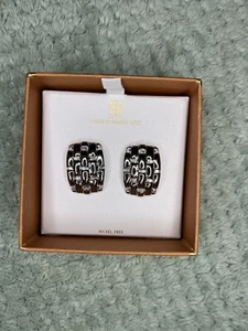 Brand New House of Harlow 1960 Silver Nickel Free Weave Pierced Earrings - Picture 1 of 6