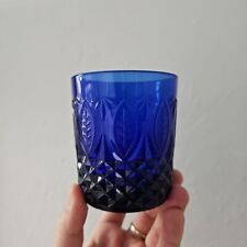 ROYAL SAPPHIRE Cobalt Blue 3.75" Tumbler Glass Cup Arcoroc France Avon