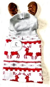 HARRY BARKER Dog Sweater Gray&Red,Reindeer Antler Hoodie Soft & Cozy Large - Picture 1 of 5