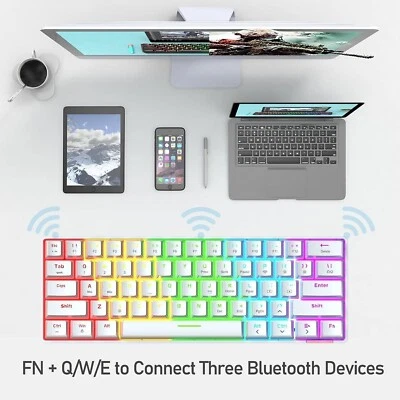 AJAZZ STK61 60% BT 5.0/USB Wired Dual Mode Mechanical Keyboard - Image 1 of 4