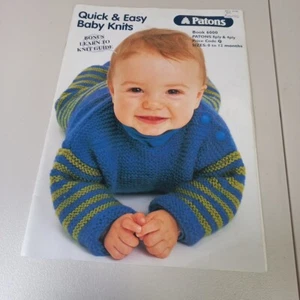 😇 Patons 6000 Baby Knitting 8 & 4ply pattern Book 8 patts 0-12 months Vgc - Picture 1 of 19