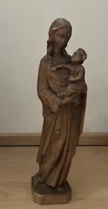 Hl. María - Virgen - con Niño Jesús - Tallada - Madera - 41cm - Imagen 1 de 9