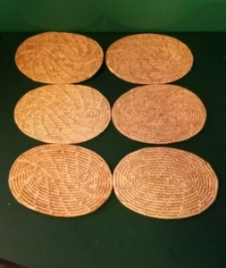 5- Trivets. Oval Wicker Woven Straw, Pot Holders. Plate Oval Trivets. EUC. - Picture 1 of 6