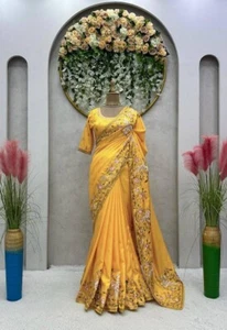 Bollywood Sarees For Women, Party Wear Saree, Customized Saree Blouse Design - Picture 1 of 6