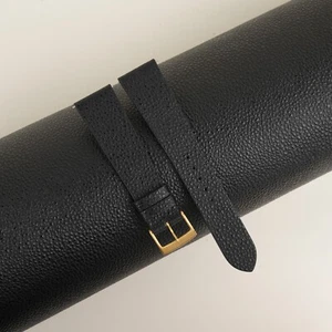 Vintage Schwarz Diamant Leder Uhrenarmband Band 18 mm 20 mm 22 mm - Bild 1 von 10