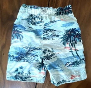 GAP Kids boys Small 6 Island Palm Trees swim trunks shorts - Picture 1 of 6