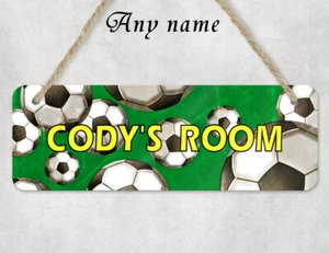 Soccer Door Sign MDF Wooden Personalised - Picture 1 of 3