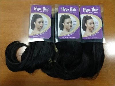 3 Pack: Hype Hair Faux Hair, Fake Hair Washable, Black #1 for Black Women R7P1a - Image 1 of 2