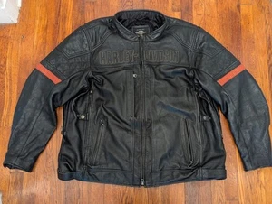 Harley Davidson Vanocker Waterproof Triple Vent Leather Jacket 98000-20VM - 3XL - Picture 1 of 15