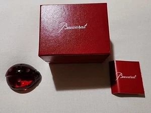 Baccarat France Vintage Red Glass Crystal Figurine Ladybug Paperweight Signed - Picture 1 of 16