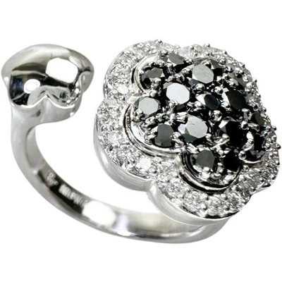 US 5.5 Ponte Vecchio  Black diamond 0.55ct diamond 0.27ct Ring K18WG white g... - Image 1 of 4