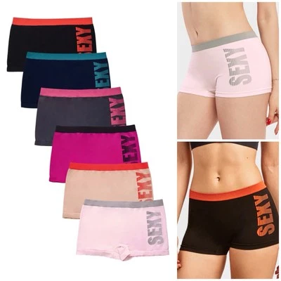 6 MUJERES CALZONCILLOS BOXER MICROFIBRA ROPA INTERIOR SIN COSTURAS BRAGAS BOYSHORTS TALLA GRATIS Foto 1 de 4