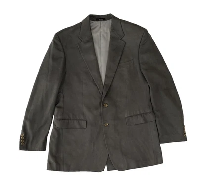 Chaps Mens Blazer 42L Gray Suede Sports Jacket 2 Button Dressy - Image 1 of 4