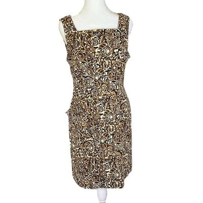 Vestido Connected Apparel para mujer 8P sin mangas cambio midi marrón carrera informal Foto 1 de 4