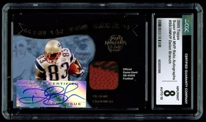 DEION BRANCH 2005 Topps Super Bowl MVP GAME USED SB Football Auto 173/200 CGC 8 - Picture 1 of 2