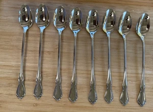 Oneida CHATEAU Set 8 Ice Tea Spoons 7.5 " Oneidacraft Deluxe Stainless Flatware - Picture 1 of 6
