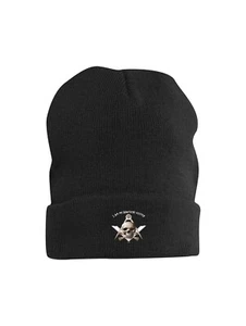 masonic black beanie hat with square and compass design - Picture 1 of 1
