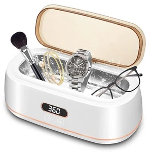 Machine à Nettoyer Bijoux Ultrasonique 48Hz Portable Rétention & Boucle d'Oreille Nettoyant Neuf - Photo 1/4