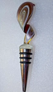 Classic Murano Art GlassMulti colored Swirl Bottle Topper Art Deco Collection - Picture 1 of 3
