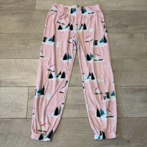 Girls Sleep Justice Pajama Pants Size 10 Pink Polar Bear Skiing - Picture 1 of 7
