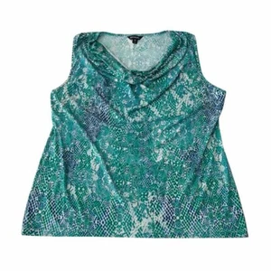 Womens George XL Snakeskin Sleeveless To Slouch Neck Green Blue - Picture 1 of 4