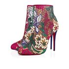Christian Louboutin Miss Tennis 100 Multicolor Mesh Lace Ankle Heel Bootie 35