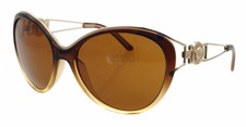 VERSACE Cat Eye Sunglasses MOD 4233 5006-13 3N Brown Transparent Gradient Gold