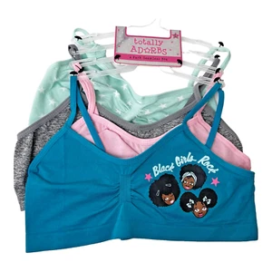 Totally Adorbs Bra  Girl Large Colorful Black Bold Beautiful Seamless 4 Pack NWT - Picture 1 of 9