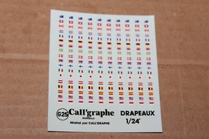 VINTAGE CALL'GRAPHE DRAPEAUX COUNTRY FLAGS RACE CAR DECAL SET 1:24 - Picture 1 of 4