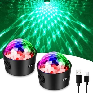 2XAkku Wiederaufladbar LED Discokugel Lichteffekt RGB DJ Party Bühnenbeleuchtung - Bild 1 von 22