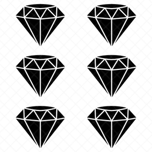 Set of 6 - Diamond Icon Symbol Vinyl Decals | Diamond Shape Stickers - Picture 1 of 3