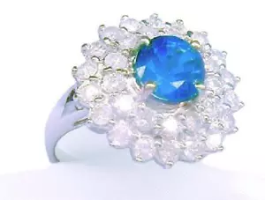 3.18ct Ceilán Zafiro & Diamante Anillo En 14K Oro Blanco - Imagen 1 de 8