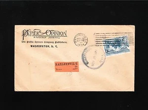 NEWSPAPER Public Opinion Washington DC Publisher 1894 Harleysville PA Cover 2x - Picture 1 of 2