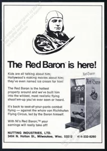 1971 Red Baron Arcade Game Photo Nutting Industries Vintage Trade Print Ad - Bild 1 von 7