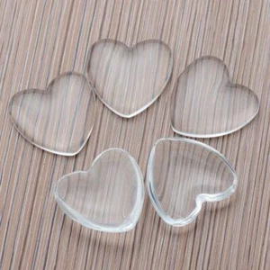 Cubierta de cabujones cúpula de vidrio transparente con forma de corazón 8/10/12/16/18/20/25/30 mm - Imagen 1 de 13
