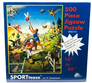 SunsOut SPORTtease T.E. Breitenbach 500 Piece Sport Terms Puzzle BT82101 Sealed - Picture 1 of 15