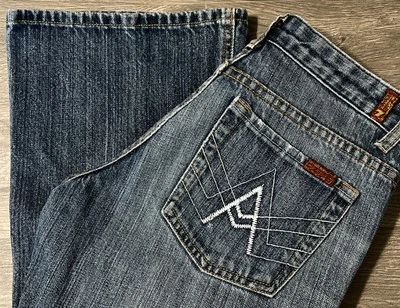 Pantalones de mezclilla para mujer 7 for all humanity "A" bolsillo corte boot tiro bajo EE. UU. TALLA 26 (26x29) Foto 1 de 4