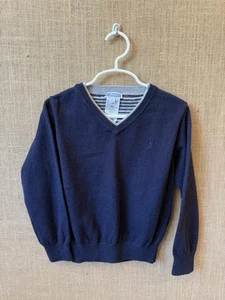 Jacadi Boys Blue V Neck Sweater Size 6 - Picture 1 of 2