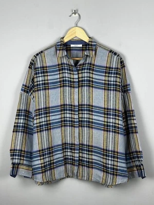 Льняная клетчатая клетчатая клетчатая клетчатая клетчатая рубашка Sessun Delima размер M - Изображение 1 из 4